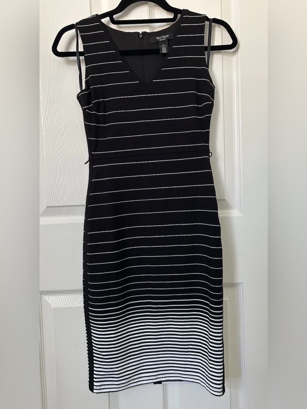 White House Black Market Black & White Striped Sheath Dress
